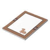 Dackel Brown Strick Kariert Notepad Notizblock (Rotiert)