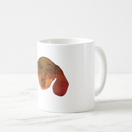 Dackel Brown Vector art Kaffeetasse (VorderseiteRechts)