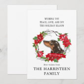 Dackel Brown Watercolor Poinsettia Weihnachten (Vorne/Hinten)