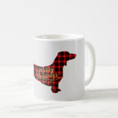 Dackel Buffalo Kariertes Weihnachten Kaffeetasse (VorderseiteRechts)