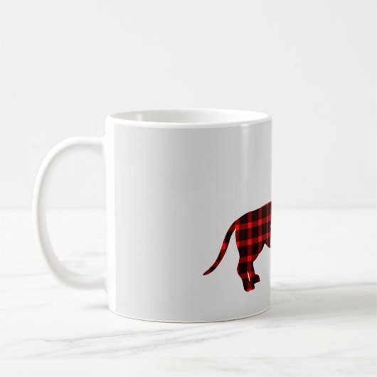Dackel Buffalo Kariertes Weihnachten Kaffeetasse (Links)