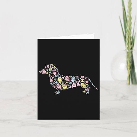 Dackel Bunny Ostereier Osterfeiertag Mäuse Karte (Vorderseite)