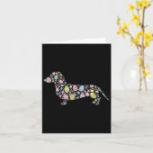 Dackel Bunny Ostereier Osterfeiertag Mäuse Karte (Gelbe Blume)
