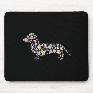 Dackel Bunny Ostereier Osterfeiertag Mäuse Mousepad