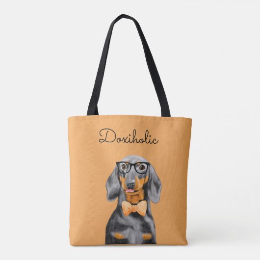 Dackel Business Man Totbeutel Tasche (Rückseite)