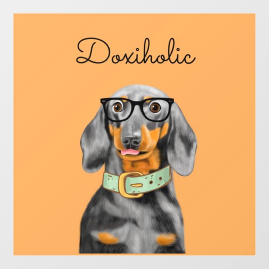 Dackel Business Man Window Decal Fensteraufkleber (Blatt)