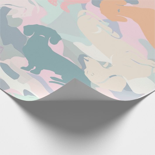 Dackel Camouflage Geschenkpapier (Ecke)