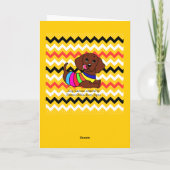 Dackel Cartoon 1 Herz Dankeskarte (Rückseite)