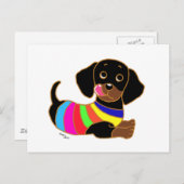 Dackel Cartoon 2 Postkarte (Vorne/Hinten)