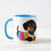 Dackel-Cartoon 2 Tasse (Links)