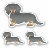 Dackel Cartoon Dog Aufkleber (Vorderseite)