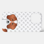 Dackel Cartoon Dog Head Red Pied Smooth Coat Case-Mate iPhone Hülle (Rückseite (Horizontal))