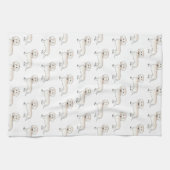 Dackel Cartoon Dog Muster glatter Creme Geschirrtuch (Horizontal)