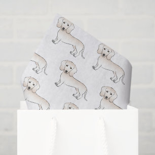 Dackel Cartoon Dog Muster glatter Creme Seidenpapier