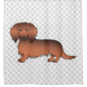 Dackel Cartoon Dog & Paws Duschvorhang (Vorderseite)