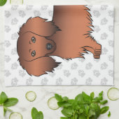 Dackel Cartoon Dog & Paws Geschirrtuch (Gefaltet)