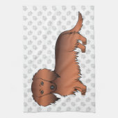 Dackel Cartoon Dog & Paws Geschirrtuch (Vertikal)