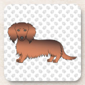 Dackel Cartoon Dog & Paws Getränkeuntersetzer (Vorderseite)