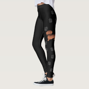 Dackel Cartoon Dog & Paws Leggings