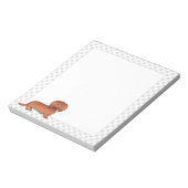 Dackel Cartoon Dog & Paws Notizblock (Rotiert)