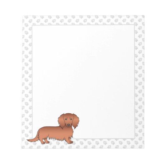 Dackel Cartoon Dog & Paws Notizblock (Vorderseite)
