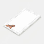 Dackel Cartoon Dog & Paws Post-it Klebezettel (angewinkelt)