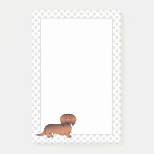 Dackel Cartoon Dog & Paws Post-it Klebezettel