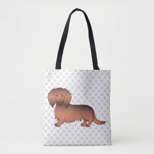 Dackel Cartoon Dog & Paws Tasche (Vorderseite)