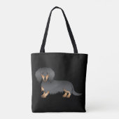 Dackel Cartoon Dog Tasche (Rückseite)