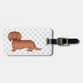 Dackel Cartoon Dog & Text Gepäckanhänger (Vorderseite horizontal)