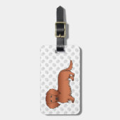 Dackel Cartoon Dog & Text Gepäckanhänger (Vorderseite vertikal)
