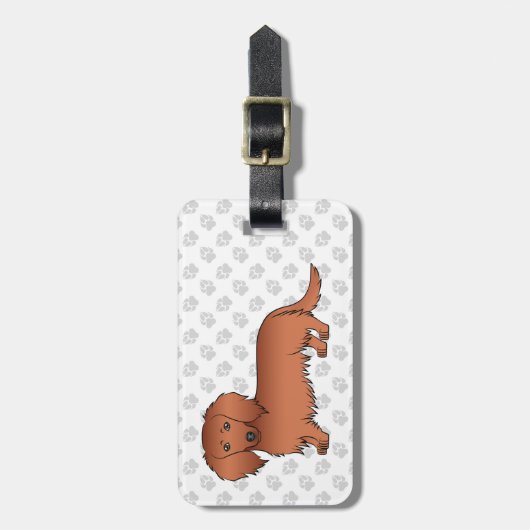 Dackel Cartoon Dog & Text Gepäckanhänger (Vorderseite vertikal)