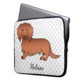 Dackel Cartoon Dog & Text Laptopschutzhülle (Vorderseite Links)