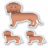Dackel Cartoon Dog Zeichnen von Rotmooth Aufkleber (Vorderseite)