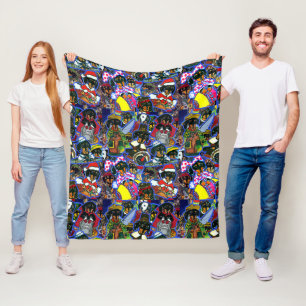 Dackel Cartoon Fleecedecke