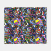 Dackel Cartoon Fleecedecke (Vorderseite (Horizontal))