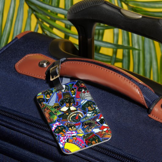 Dackel Cartoon Gepäckanhänger (Vorderseite Insitu 1)