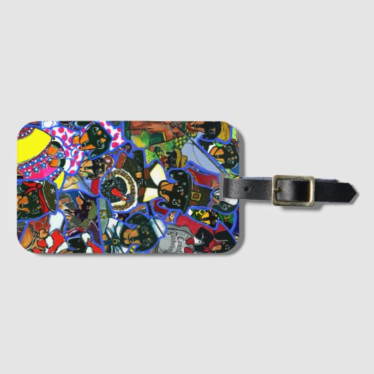 Dackel Cartoon Gepäckanhänger (Vorderseite (Horizontal))