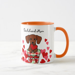 Dackel-Cartoon-Herz Tasse