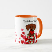 Dackel-Cartoon-Herz Tasse (VorderseiteRechts)