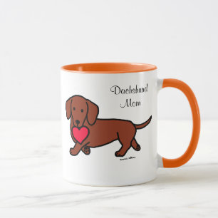Dackel-Cartoon-Herz Tasse