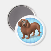 Dackel Cartoon Magnet (Vorderseite/Rückseite)