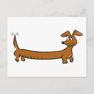Dackel-Cartoon Postkarte