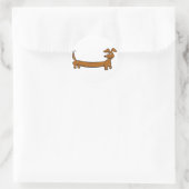 DACKEL-Cartoon Runder Aufkleber (Tasche)