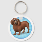 Dackel Cartoon Schlüsselanhänger (Vorderseite)