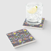 Dackel Cartoon Steinuntersetzer (Seitenansicht)