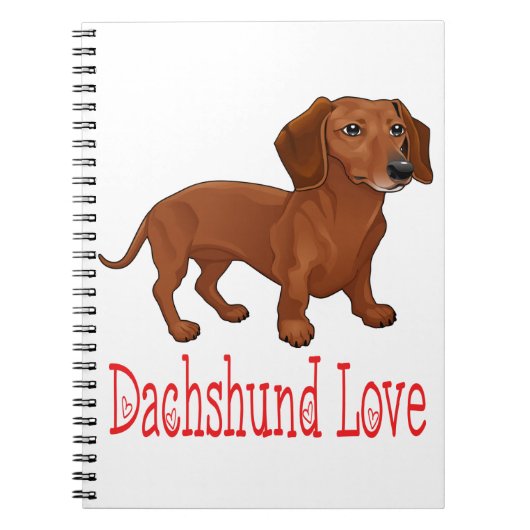Dackel Cartoon Welpen Hund Liebe Notizblock (Vorderseite)