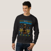 Dackel Chanukah jüdisch Ugly Hanukkah Sweater Pa Sweatshirt (Vorne ganz)