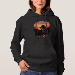 Dackel Chiweenie Dackel Dog Art Sunset Vintag Hoodie
