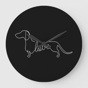 Dackel Chiweenie Dackel Hund Liebe Kunst, Dichtung Große Wanduhr